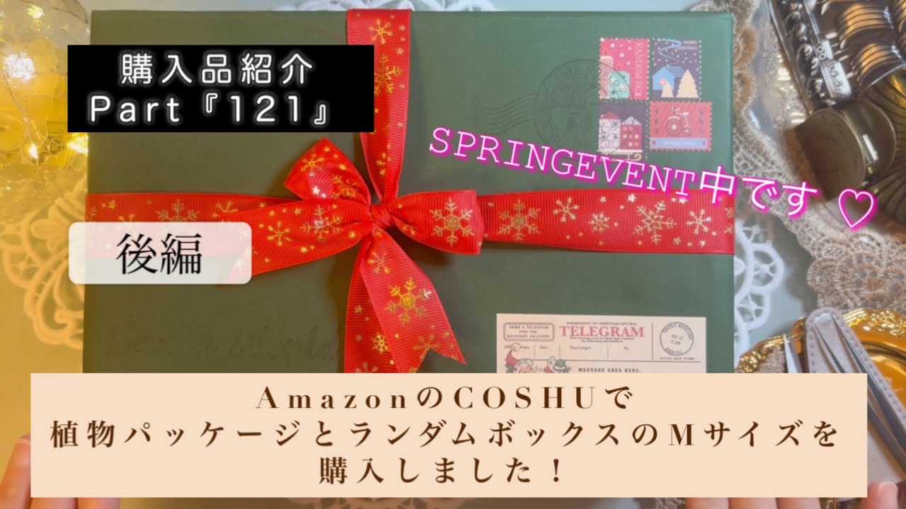 購入品紹介Part『121』｜AmazonのCOSHUで植物パッケージとランダムボックスのMサイズを購入しました！｜後編｜SPRIN EVENT中です♡｜コラージュ素材開封動画｜【Vol.1027】