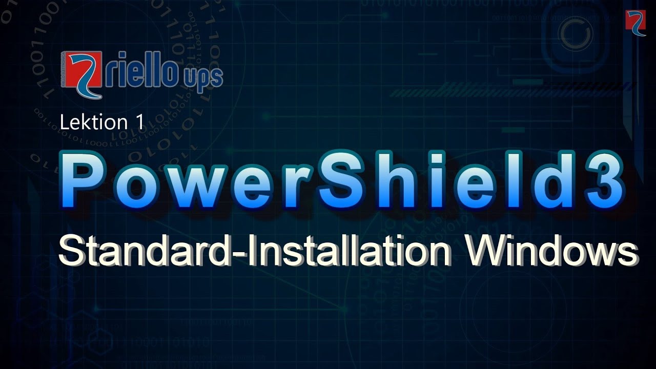 Riello UPS Powershield3 und Windows - Videotutorial zur Powershield3 Grundinstallation Windows