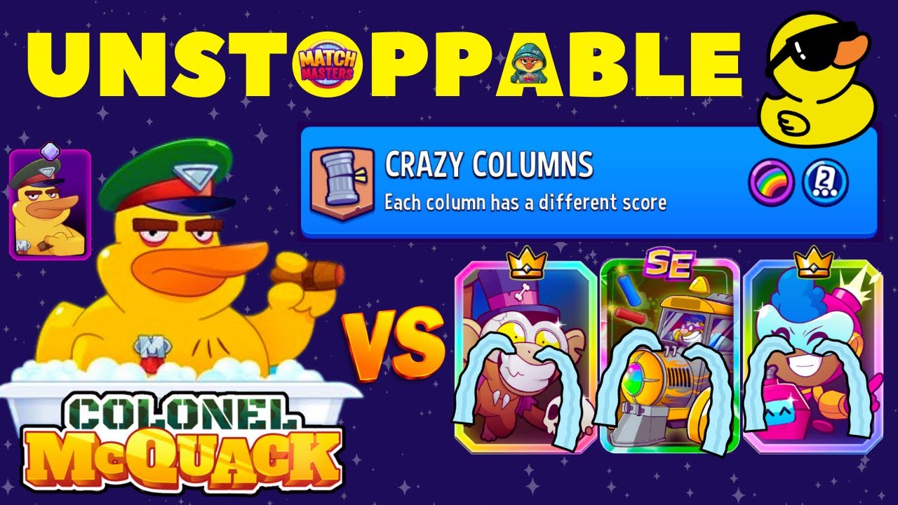 UNSTOPPABLE DUCK DESTROY PREMIUM BOOSTERS | Match Masters Crazy Columns Rainbow
