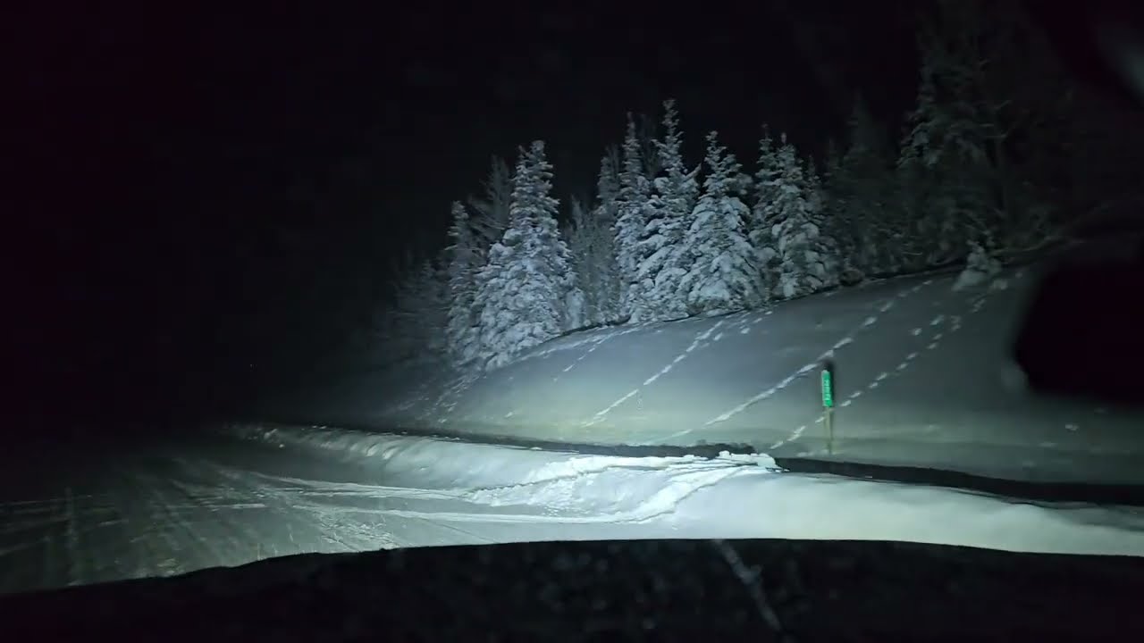 Клондайкское шоссе во время снегопада, Юкон