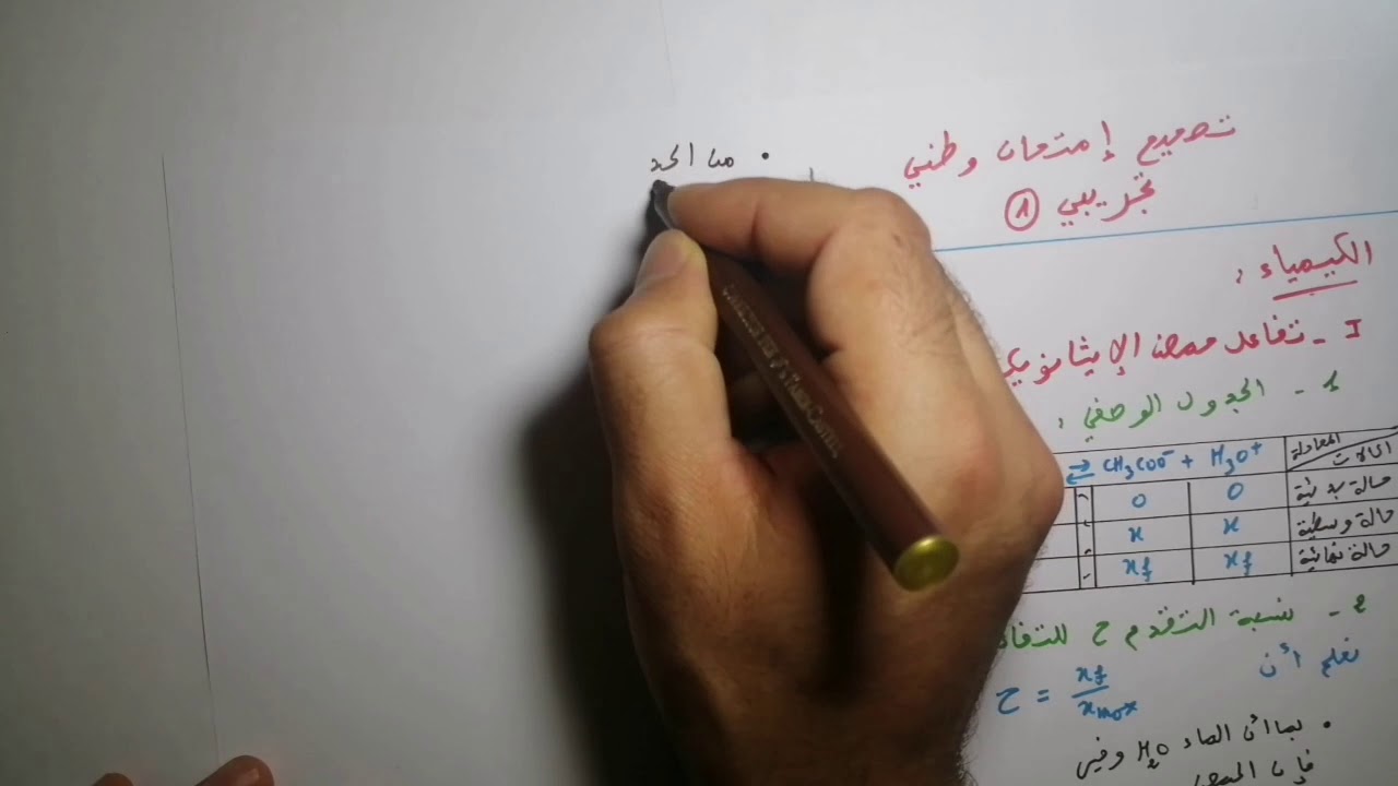 تصحيح الجزء 1 لكيمياء الامتحان التجريبي 2020