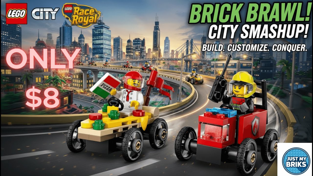 ONLY $8 LEGO City | Pizza vs. Fire Truck 60458 Review!