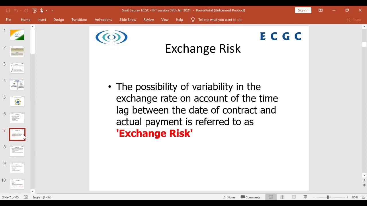 Credit Risks Management- The Guidance Principles for ECGC Claims