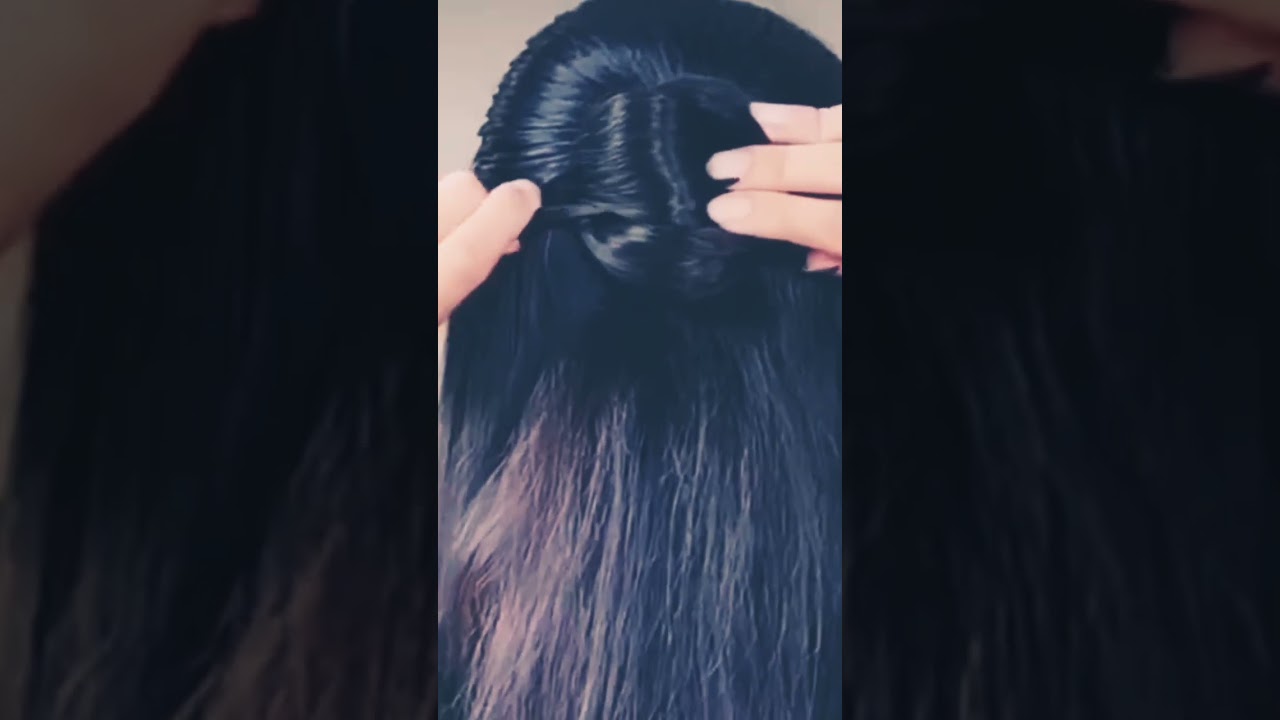Easy bun using a hair stick# hairstyle # hair bun