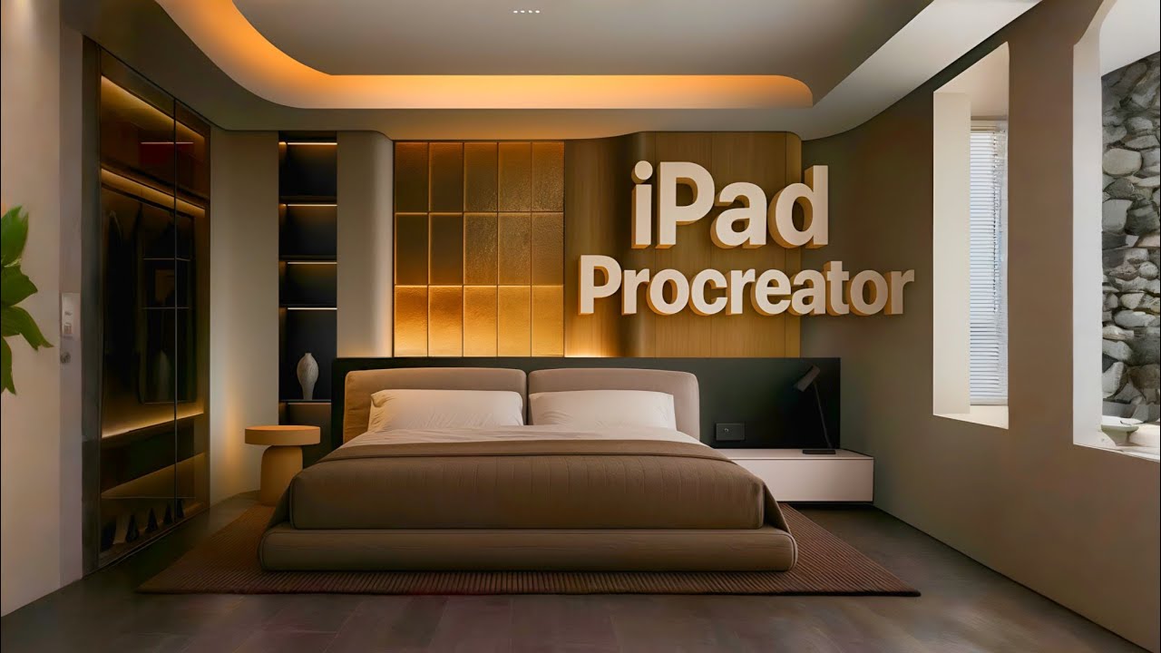 Stunning iPad Procreate Bedroom Render: Full Realistic Hand-Drawing Process! #ProcreateArt