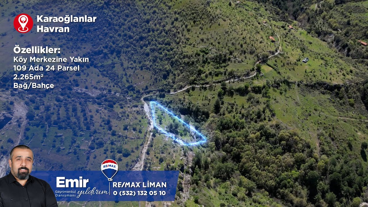 Havran Karaoğlanlar'da 2265m2 Merkeze Yakın Bağ