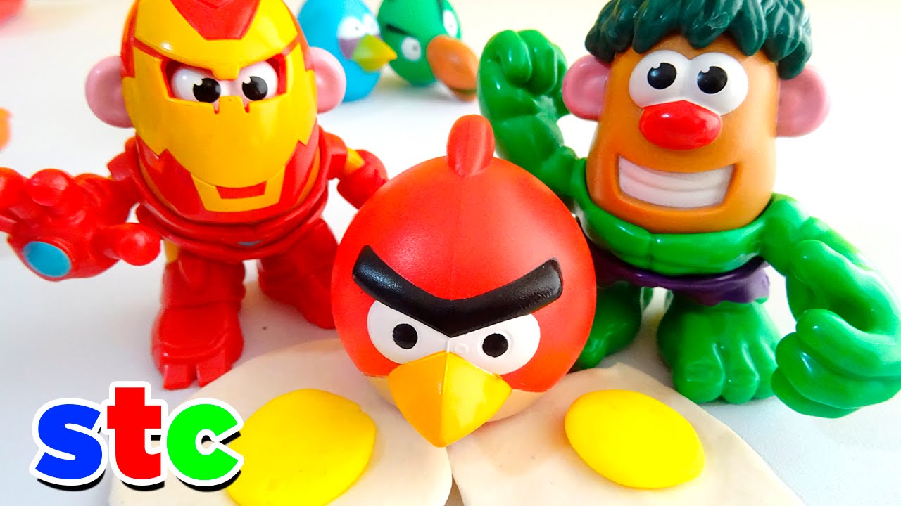 Mr Potato Head Avengers Hulk vs Angry Birds