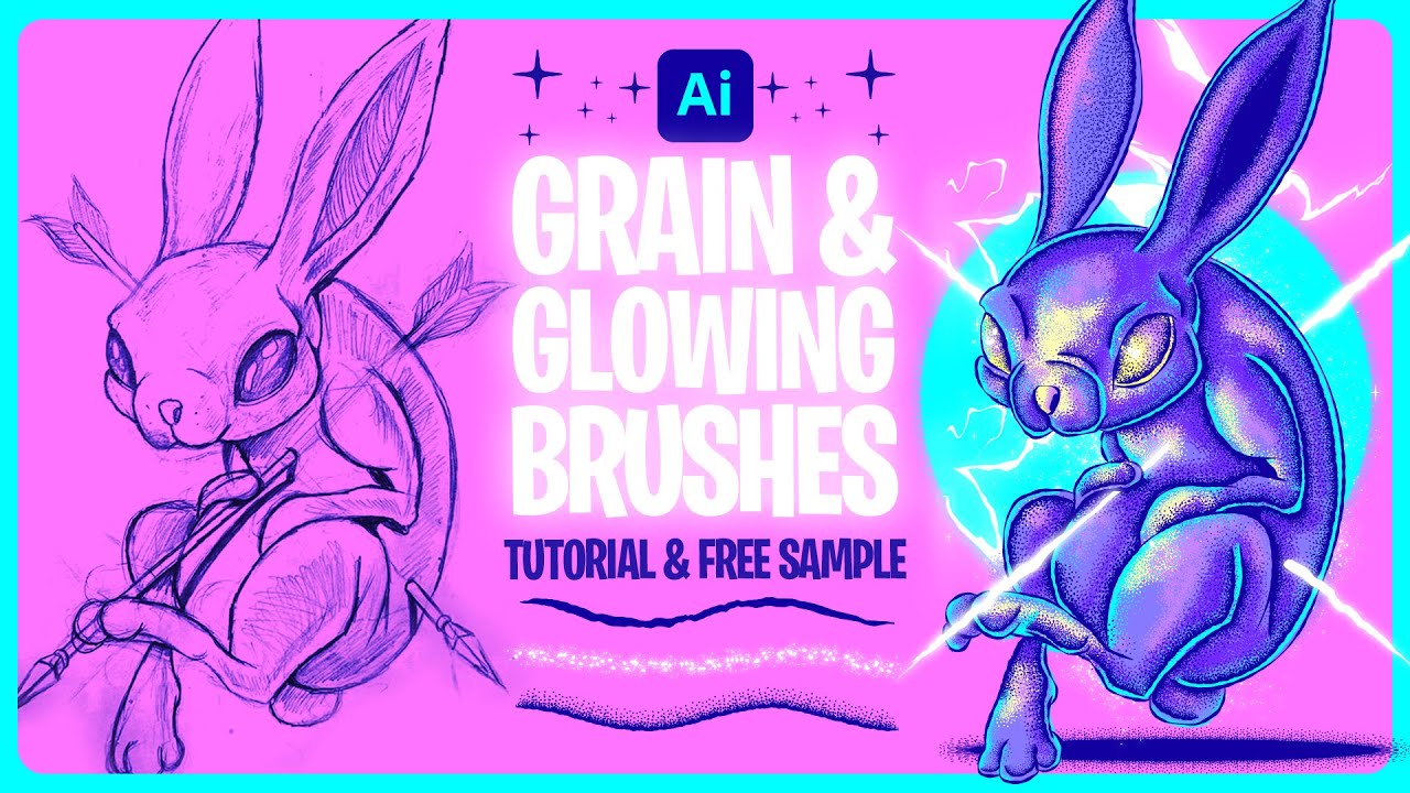Как использовать зернистые и светящиеся кисти в Adobe Illustrator — Учебник по векторной иллюстра...