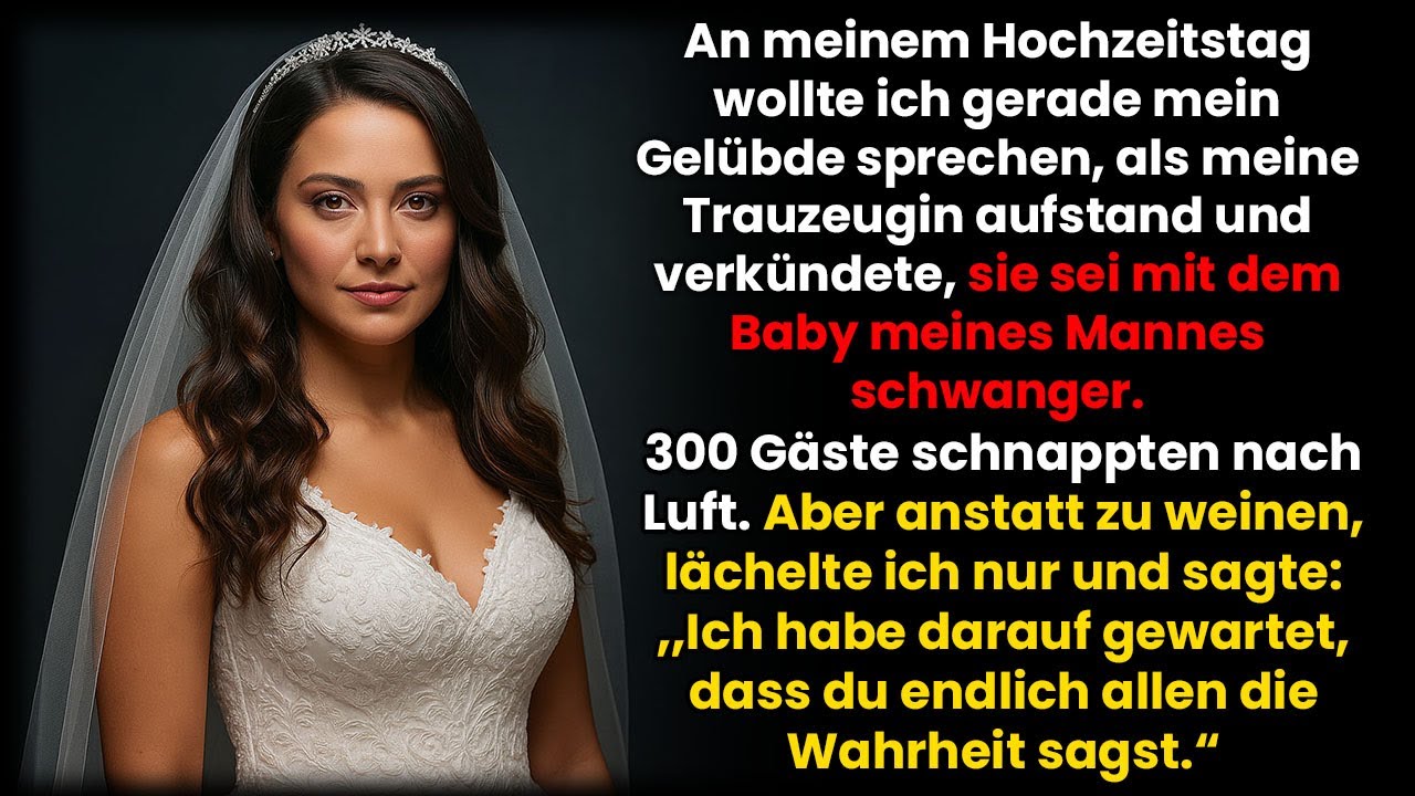 Bei unserer Hochzeit verkündete meine Trauzeugin; Sie ist schwanger von meinem Ehemann