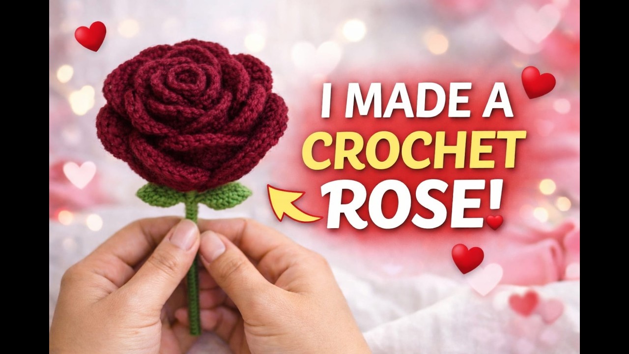 Crochet Rose for Rose Day 🌹 | Handmade Valentine Gift Idea ❤️#viral