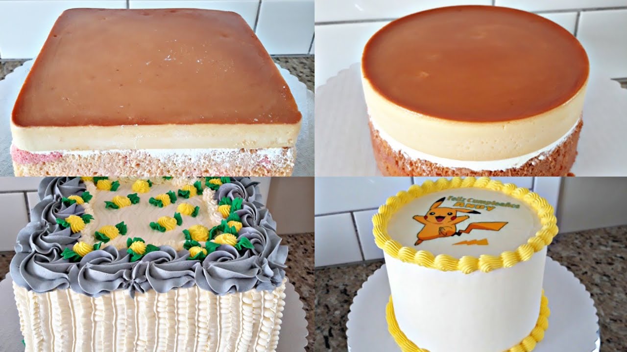 Flan para Relleno de Pastel y pastel decoración sencilla en chantilly para mujer, pastel tres leches