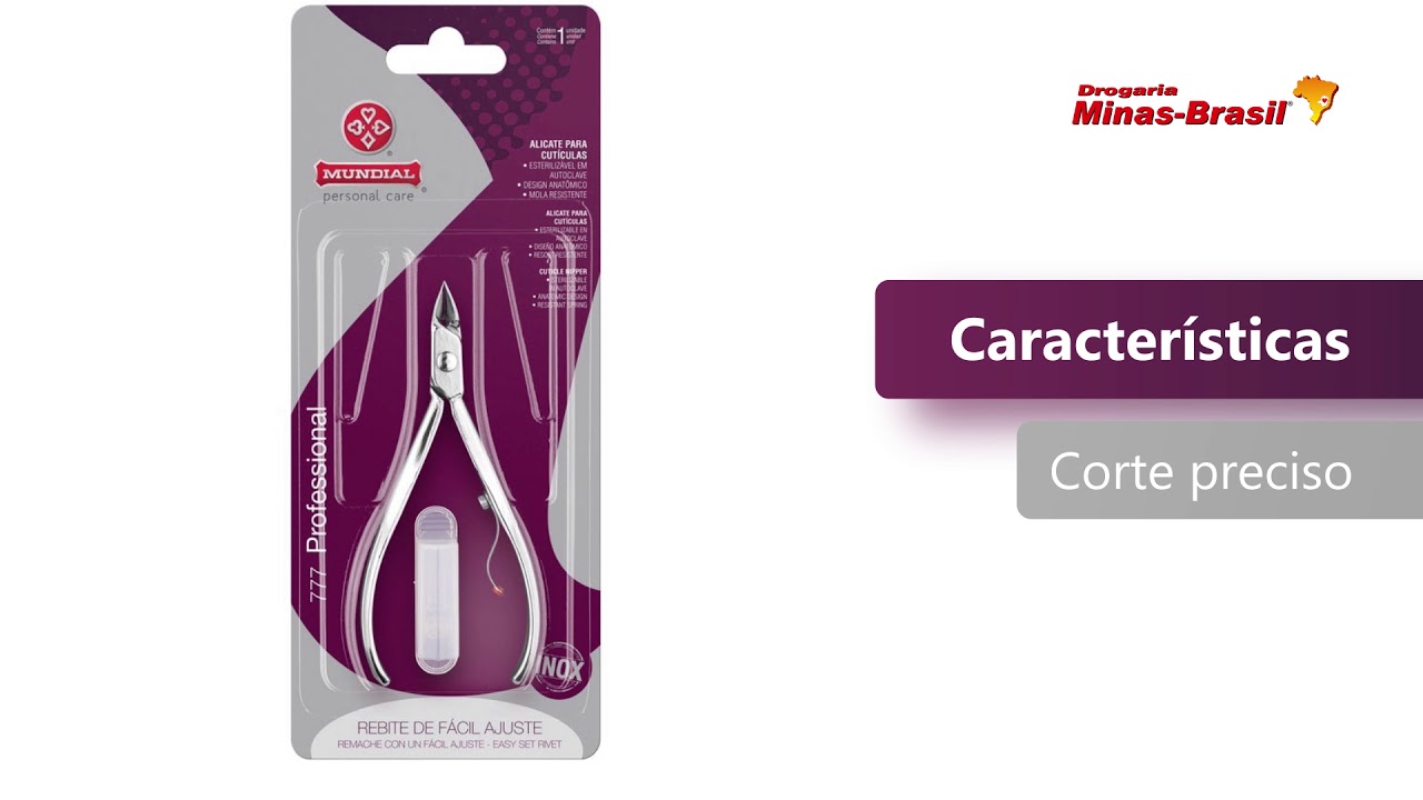 Alicate de Cut&iacute;culas Inox Mundial Ref: 777 | Drogaria Minas Brasil