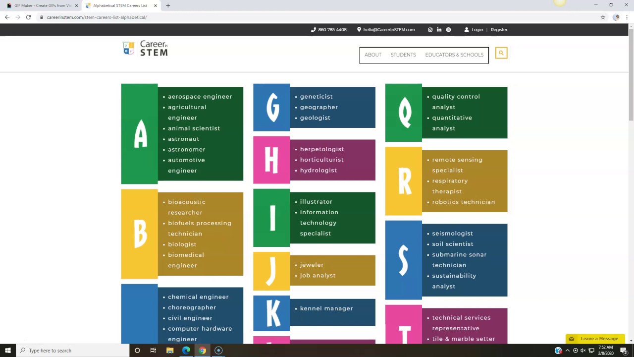 PREVIEW: Alphabetical List of STEM Careers
