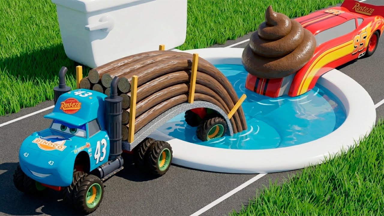 Lightning McQueen Prison Escape! Giant Toilet Portal Trap 🚽🔥 | Pixar Cars BeamNG