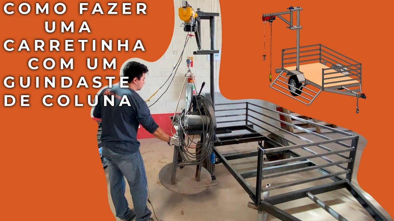 COMO FAZER UMA CARRETINHA COM UM GUINDASTE DE COLUNA - PASSO A PASSO #1
