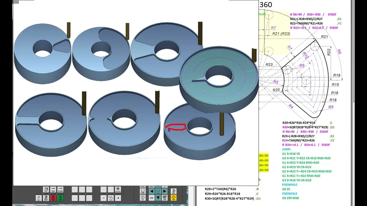 183 Sinumerik Macro.  Sector360 Pocket. CNC practicum.