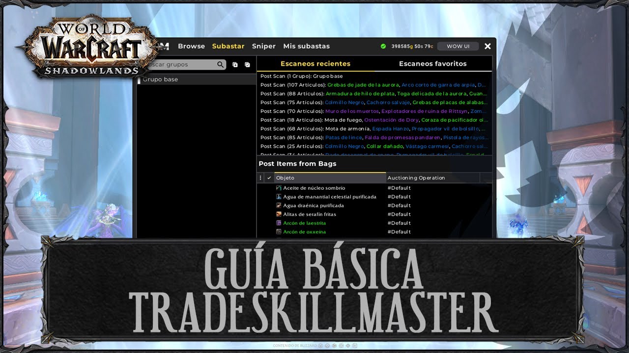 Configurar Addon TSM4.1 | Guía TradeSkillMaster | World of Warcraft | Shadowlands