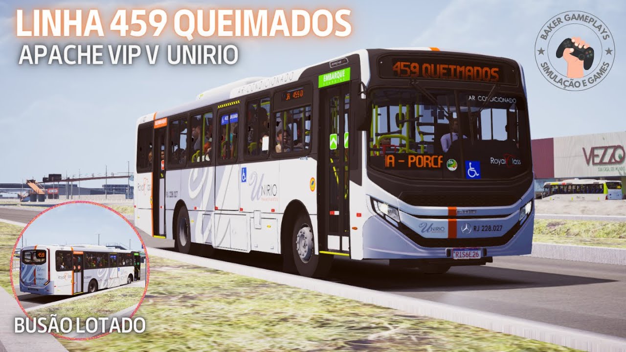🔵 MOD INCRÍVEL! APACHE VIP V 1721 OA3D - LINHA 459 QUEIMADOS DA UNIRIO [PROTON BUS] GAMEPLAY - G29 🔵