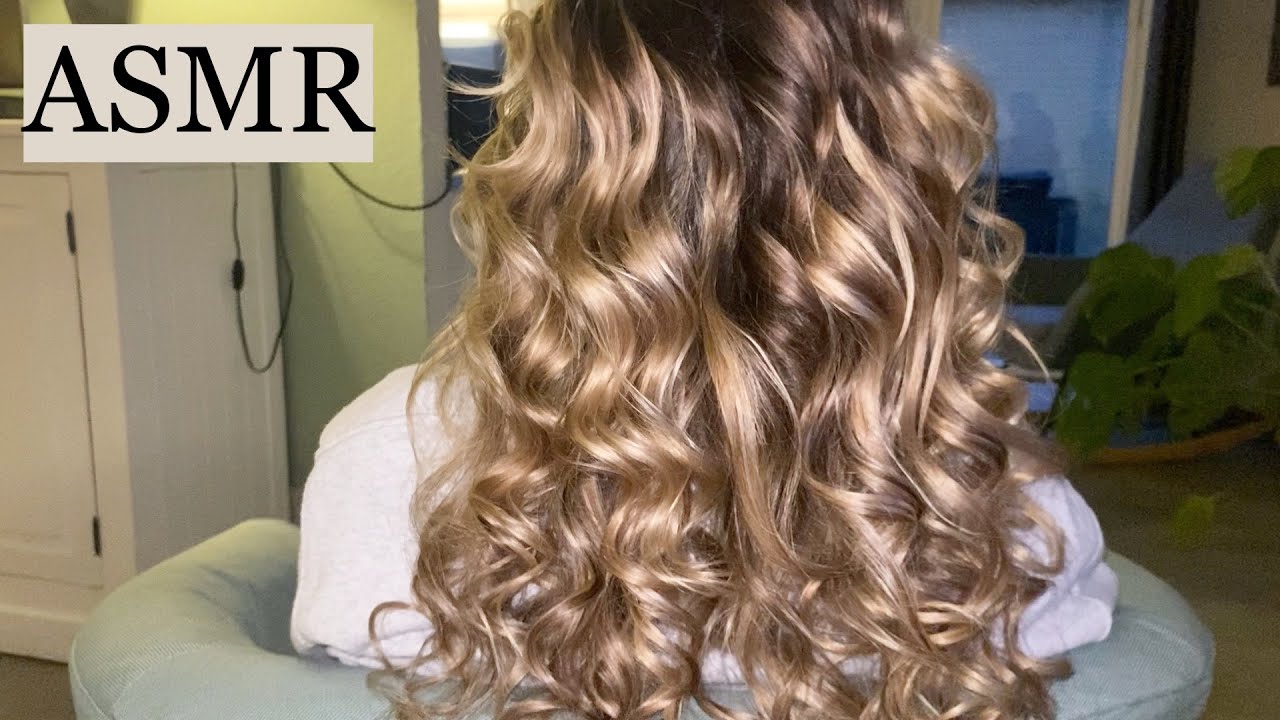 ASMR | STRAIGHT TO CURLY 🌸 Hair styling/hair curling, hair play, hair brushing (no talking)
