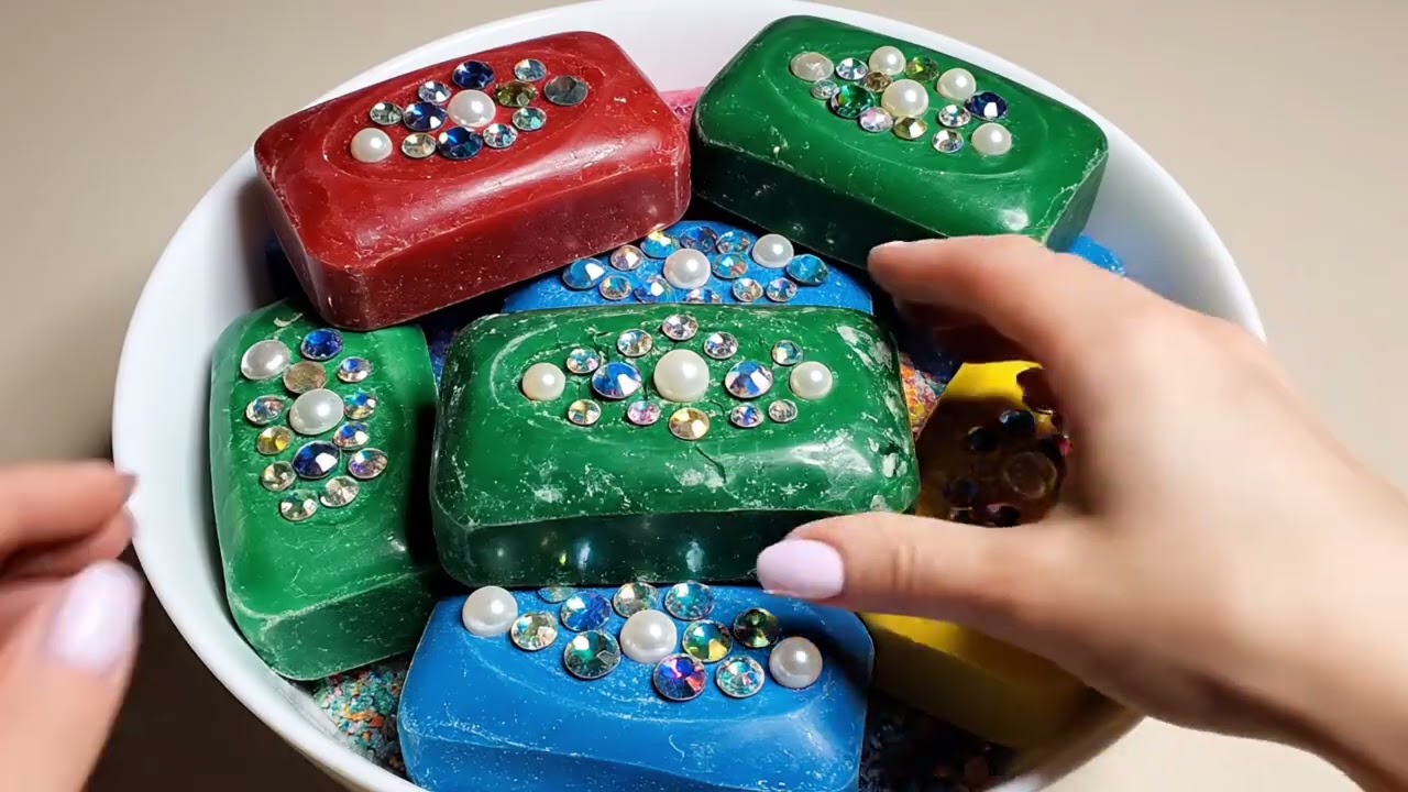 Crushing Swarovski Crystal Soap 👁️✨ Stones Falling with Soap | Oddly Satisfying ASMR