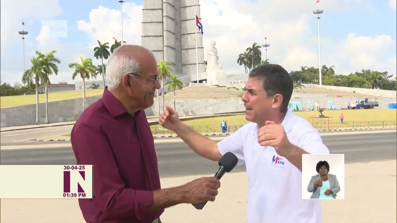 Preparativos para el 1ro. de Mayo en la Plaza de la Revolución