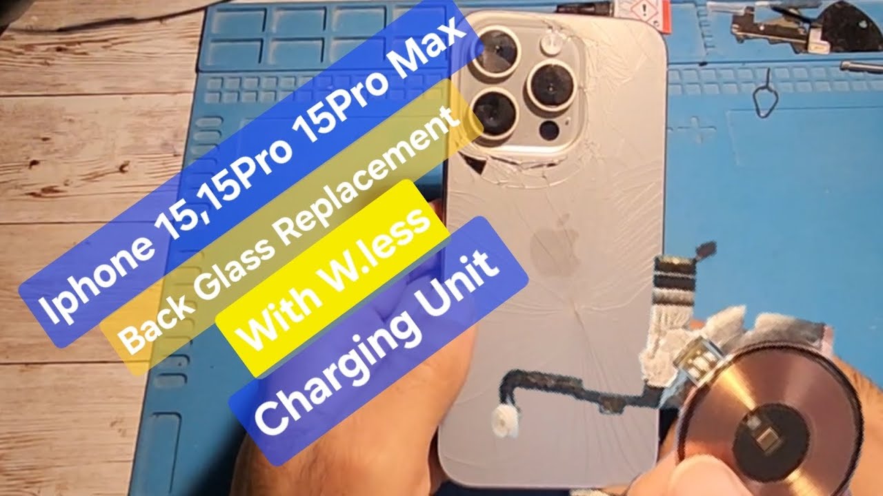 Iphone 15, 15Pro, 15Pro Max Back Glass Replacement With NFC,W.Charger Unit and Magnet