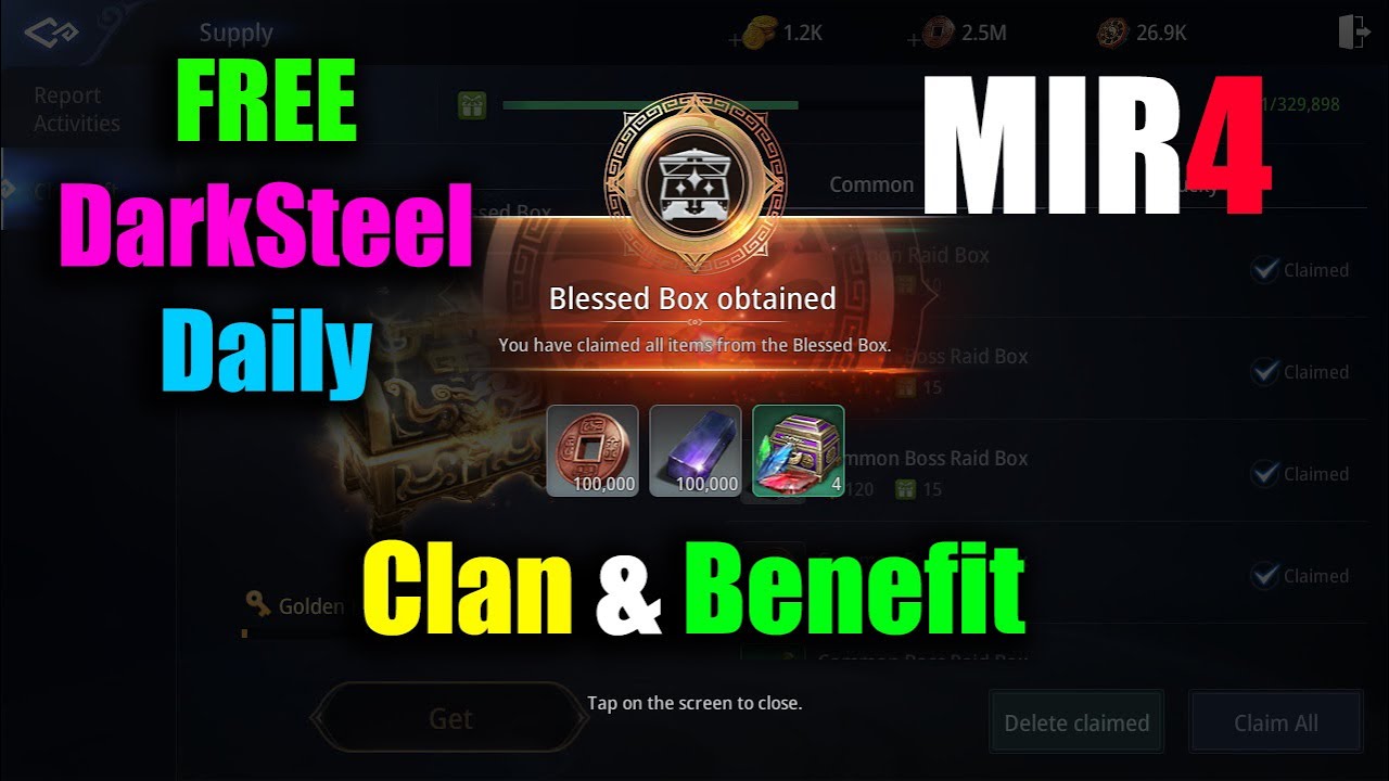 MIR4 Clan & Benefit Free Dark Steel Daily