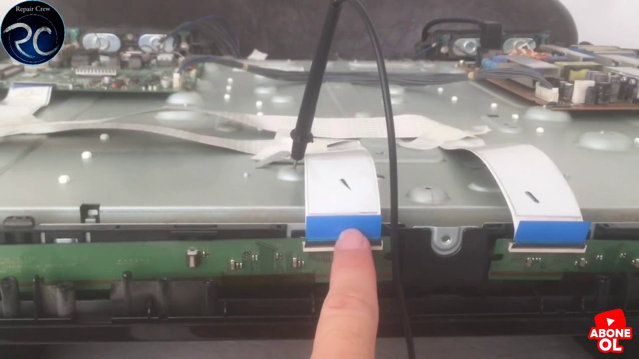Lcd Tv panel arızası tamiri yaparken panel cof alev alev yandı, ekran dikey çizgi, line bar arızası
