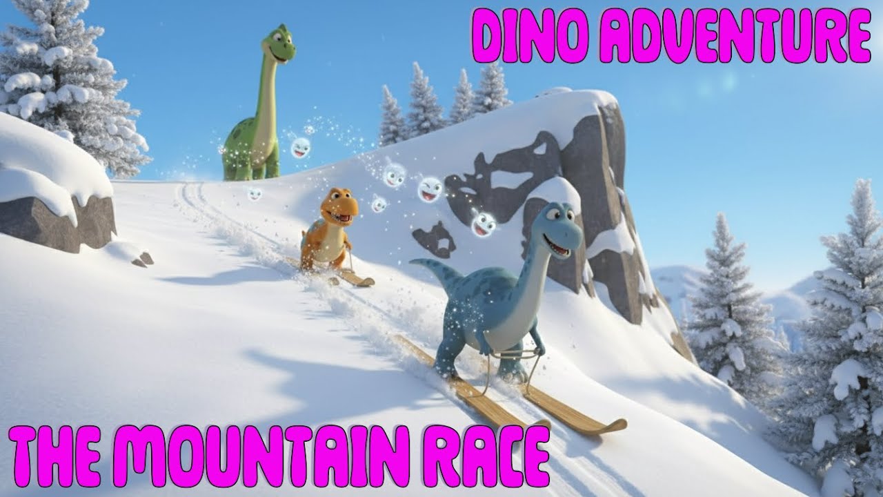 The Great Snow Race: How Max Learned to Ski ❄️ | Bedtime Story | Dino Adventure