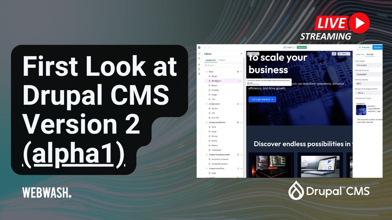 First Look at Drupal CMS Version 2 (alpha1) + Drupal Canvas