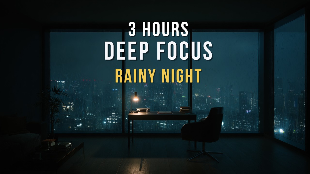 3AM Deep Focus  Dark Room with Soft Rain