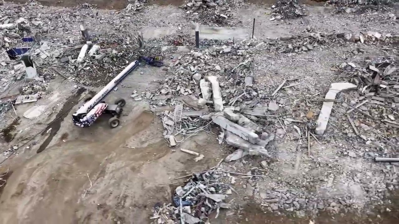 Old Highmark stadium demolition progress drone video