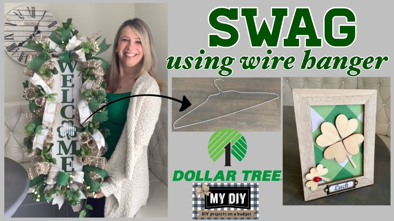 ПРИВЕТСТВЕННЫЙ ВЕНОК С ИСПОЛЬЗОВАНИЕМ ПРОВОЛОЧНОЙ ВЕШАЛКИ | ВЕНОК КО ДНЮ СВЯТОГО ПАТРИКА | ДОЛЛАР...