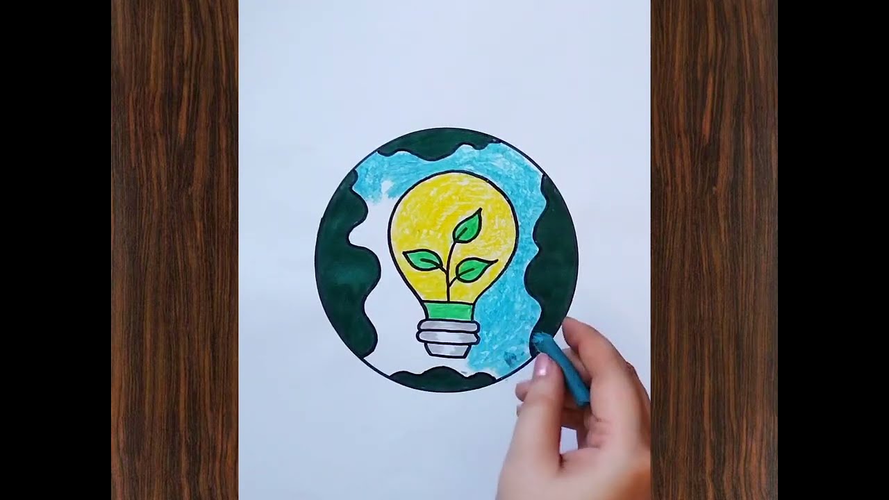 تعليم الرسم والتلوين للأطفال 🎨 رسم موضوع تعبير عن توفير الطاقه 