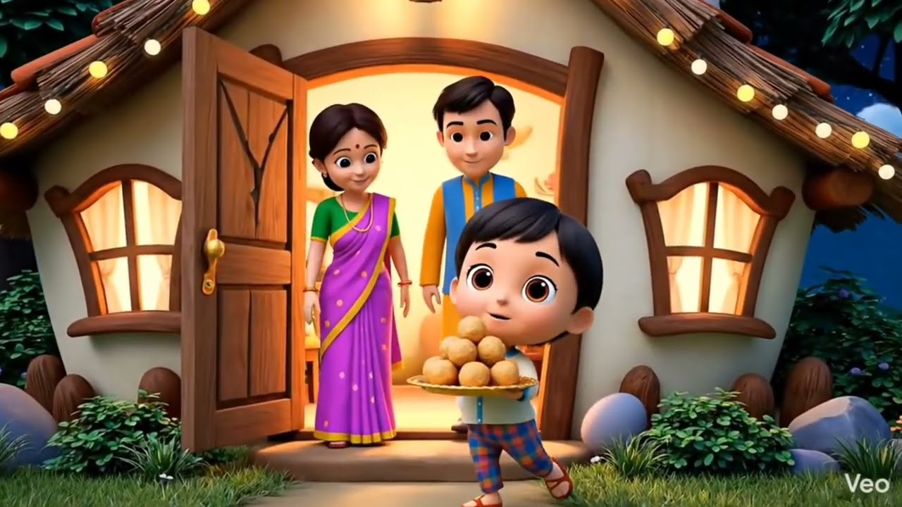 Chanda Mama Door Ke 🌙 | Hindi Rhymes for Kids | Animated Nursery Poem