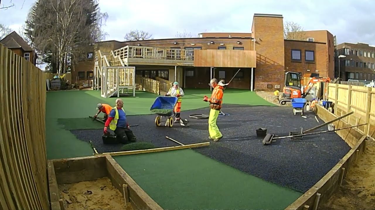 Wet Pour Rubber Installation - Time Lapse