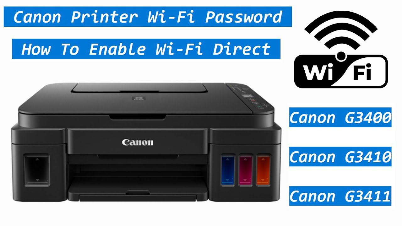 Canon G3410 wifi password - How to enable wifi direct #canon #printer