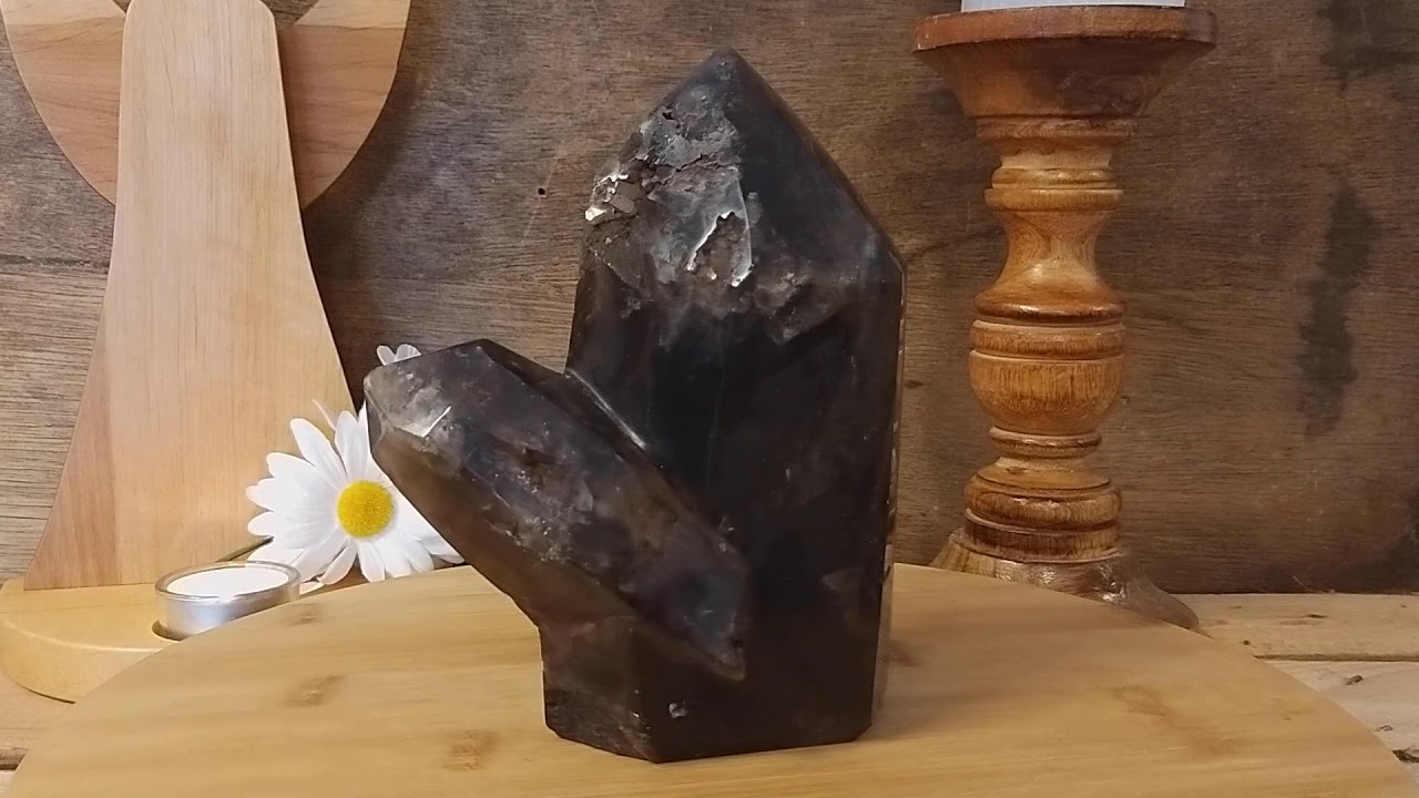 Rookkwarts kristal met Hematiet