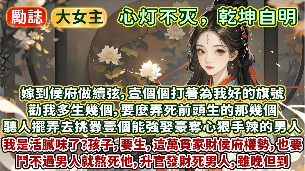 完結鮮活好文：鬥不過男人就熬死他，升官發財死男人，雖晚但到。嫁到侯府做續弦，壹個個打著為我好的旗號，勸我多生幾個，要麼弄死前頭生的那幾個。聽人擺弄去挑釁壹個能強娶豪奪、心狠手辣的男人，我是活膩味