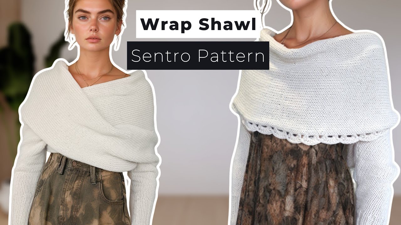 How to make a Wrap shawl Sweater on a Sentro 48 knitting machine