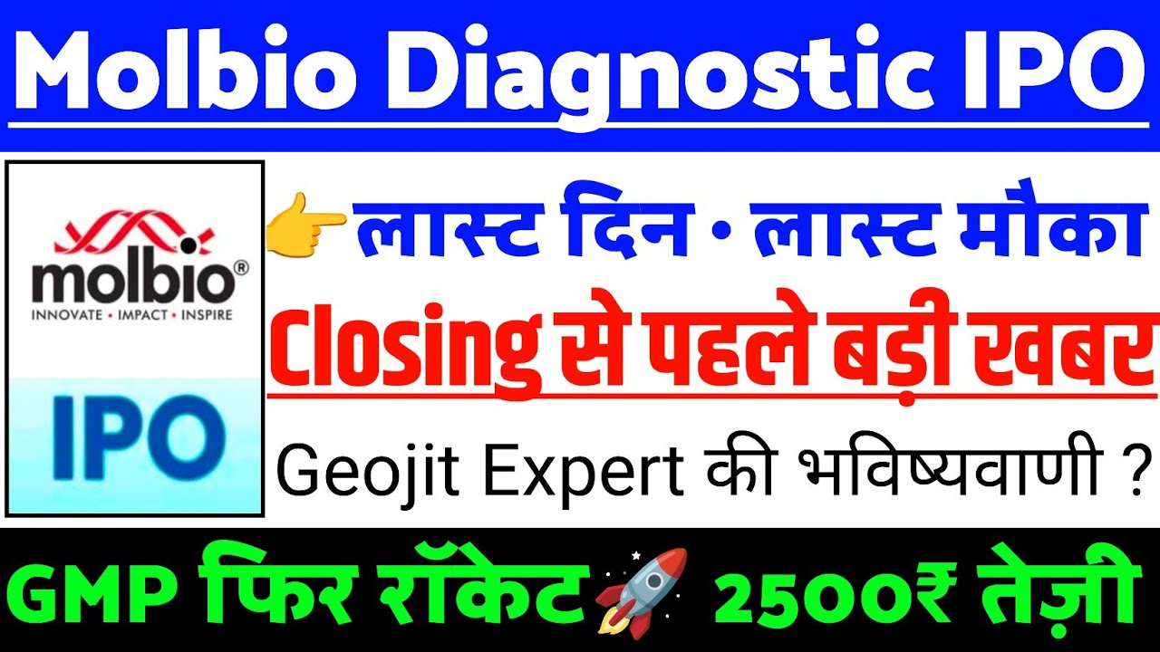 Molbio Diagnostics IPO Closing पे खबर | Molbio Diagnostics IPO GMP status ? | Molbio IPO Latest news