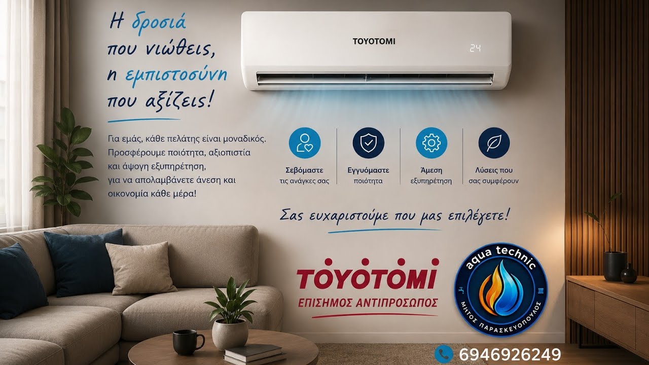 Κλιματιστικό inverter A+++ TOYOTOMI GOSAI
