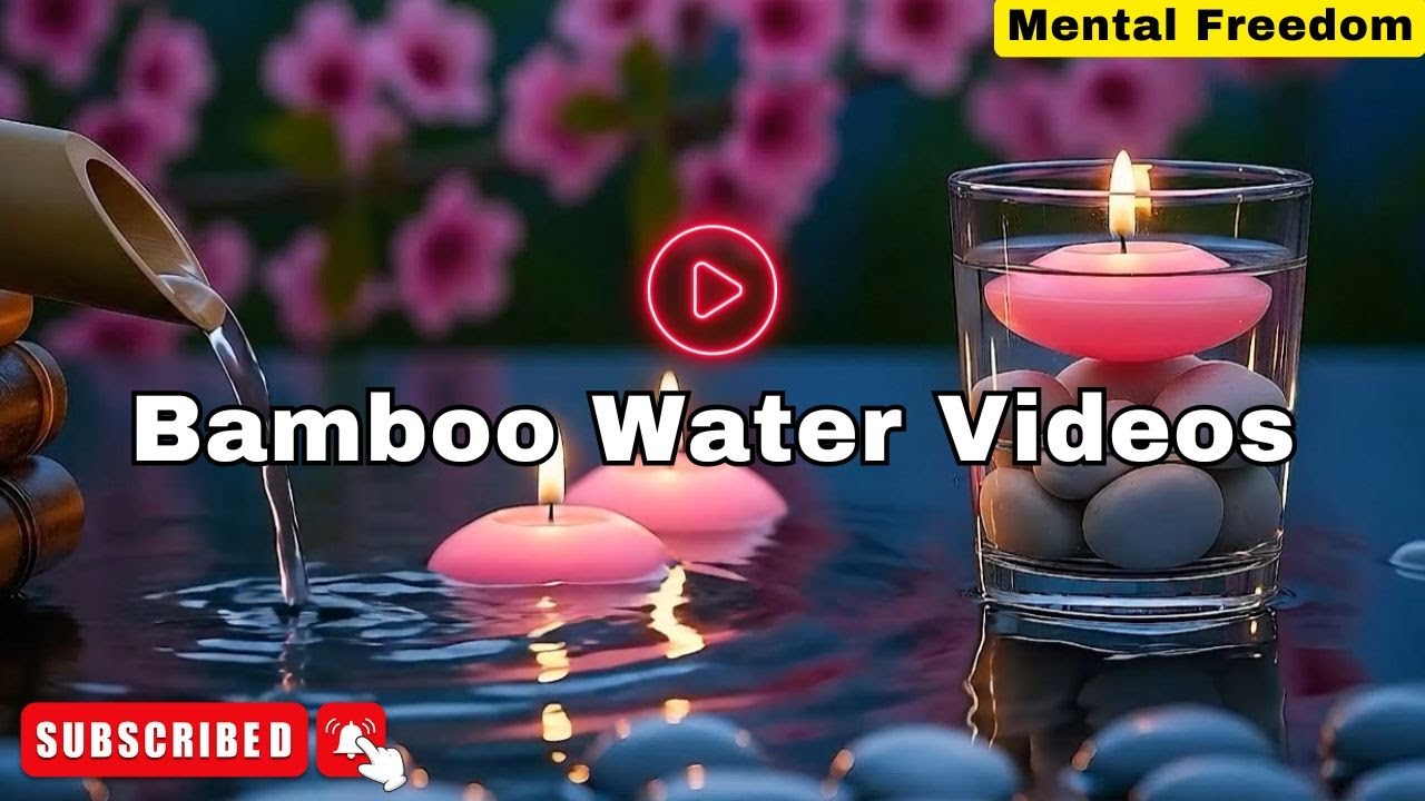 Bamboo Water Fountain & Rain Sounds | 8 Hours Soft Piano for Deep Sleep