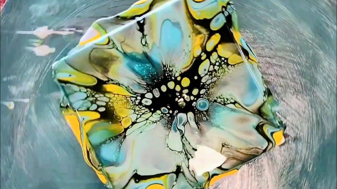 Abstract Acrylic Painting in Spring Colors
