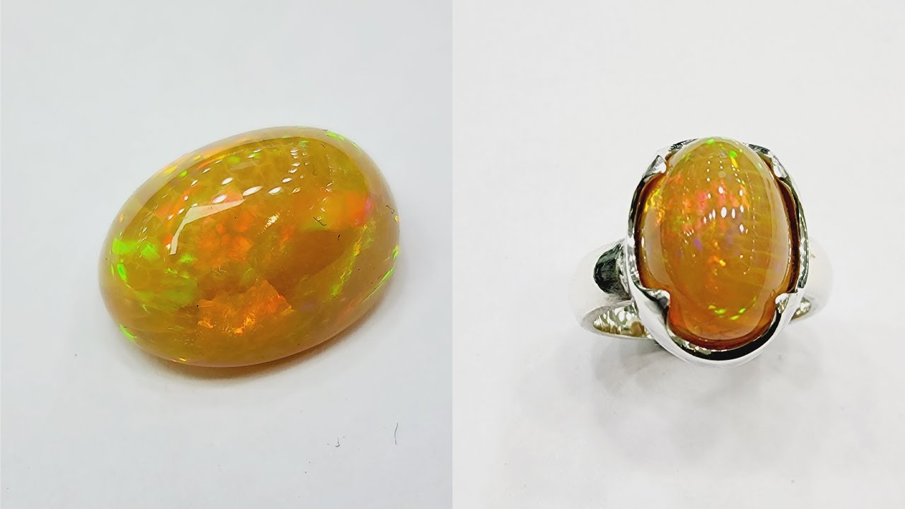 How to make opal ring// hand made silver ring in natural opal