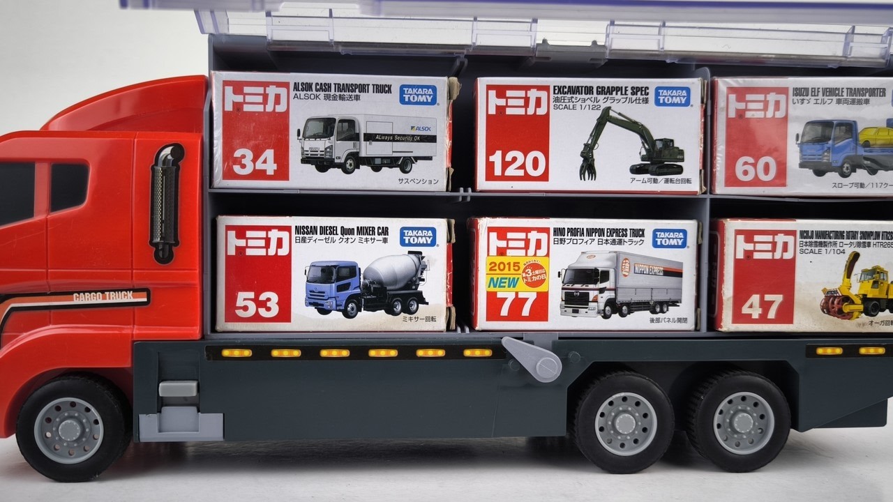 トミカ☆はたらく車大集合を開封！コンボイに収納！Unboxing Tomica Working Cars Collection Convoy!