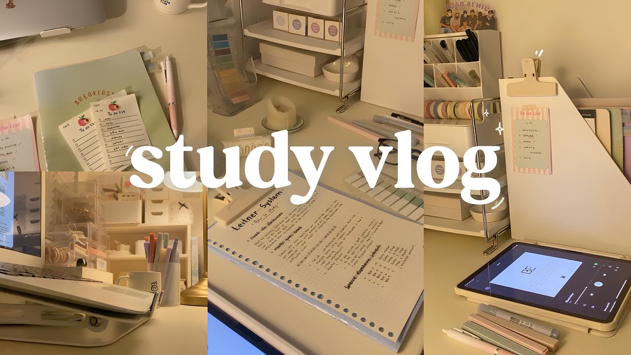 STUDY VLOG | 4:30am, notes, lots of studying, study productive, motivation ˚ ༘༘⋆༘⋆🌷