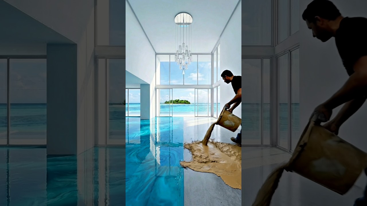 You Won't Believe What I Did to This Floor... 🌊😱 #interiordesign