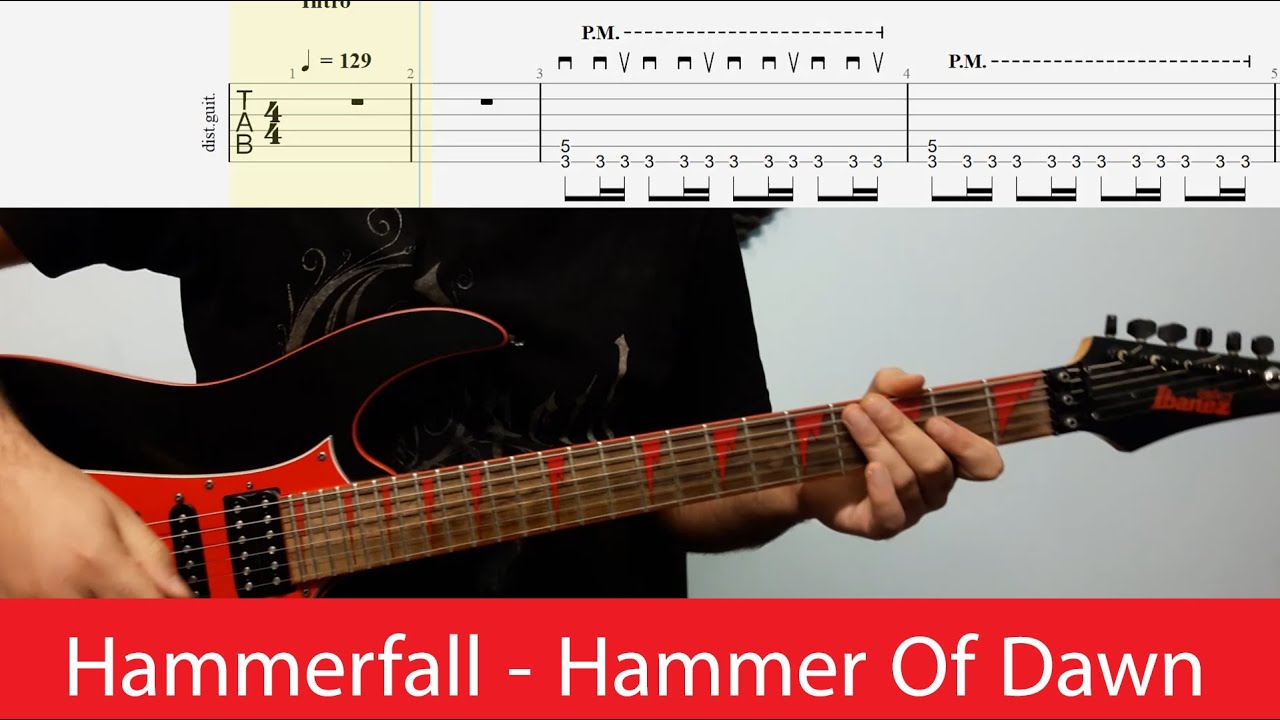 Hammerfall - Hammer Of Dawn Guitar Cover With Tabs And Backing Track(D Standard)