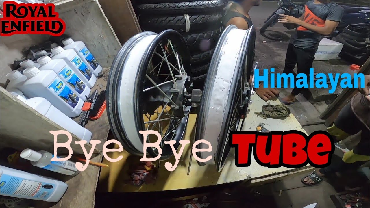 Converting my Himalayan bs6 tube-type to Tubeless  / no Tube anymore/ 3M 5200 sealant #RoyalEnfield